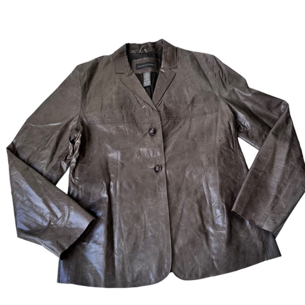 Vintage Banana Republic Leather Blazer, Fits smaller than size 14!